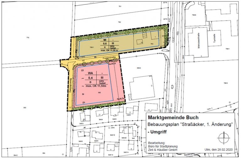 Bebauungsplan "Straßäcker, 1. Änderung" - Umgriff